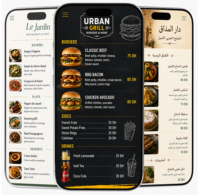 Custom QR Digital Menu Showcase